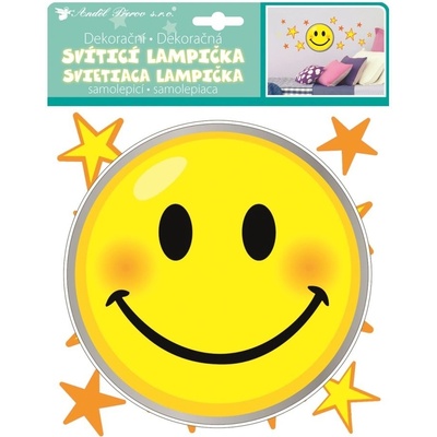 Anděl Přerov 10552 Lampička samolepicí svítící LED smajlík 18 cm – Zboží Dáma