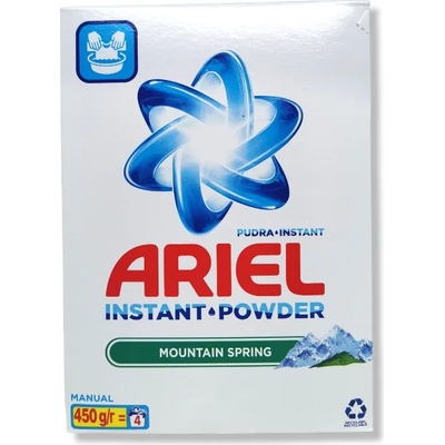 Ariel прах за ръчно пране, Mountain Spring, 4 пранета, 450гр