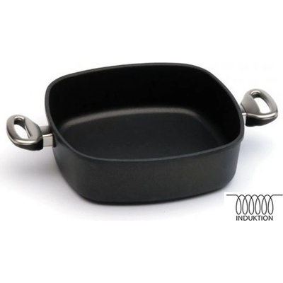 Harecker Excelent Hranatý titanový kastrol 28x28 cm hluboký 10 cm Indukce