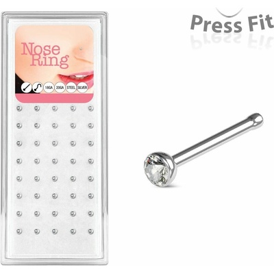 S4U Sada 40ti piercingů do nosu, 2,5 mm zirkon 0,8 mm N0000-25