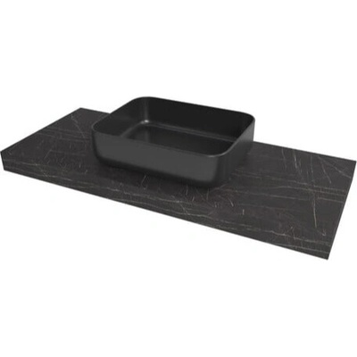 Naturel Dolce doska pod umyvadlo 123,5 x 8 x 50 cm Pietra Grigia čierna mat DO12050PBC