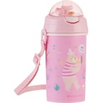 KikkaBoo Чаша със сламка и каишка KikkaBoo - Music Fest, Pink, 450 ml (31302030081)