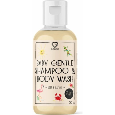 Goodie Detský jemný šampón a sprchový gél 2v1 - ruža & ovsený olej 50 ml
