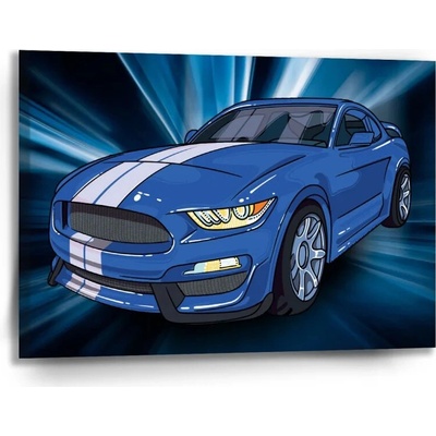 Sablio Obraz Mustang Modré pozadie - 90x60 cm