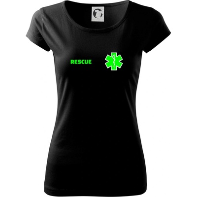 Rescue Fluo zelené Pure dámske tričko Čierna