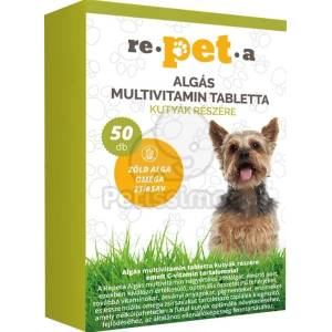 re-pet-a Repeta мултивитаминни таблетки с водорасли за кучета 50 бр