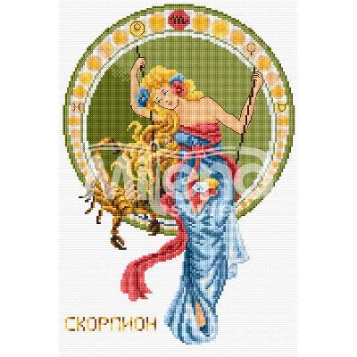 Milena Style Зодия Скорпион - гоблен със схема конци dmc Кръстат бод