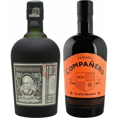 Diplomático Reserva Exclusiva 12y 40% 0,7 l a Compañero Elixir Orange 40% 0,7 l (set)