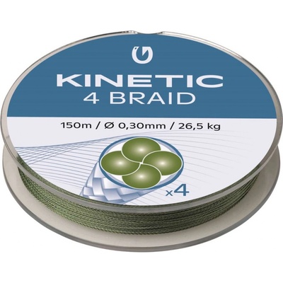 Kinetic pletená šnúra 4 Braid Dusty Green 150m 0,12 mm 10,3 kg