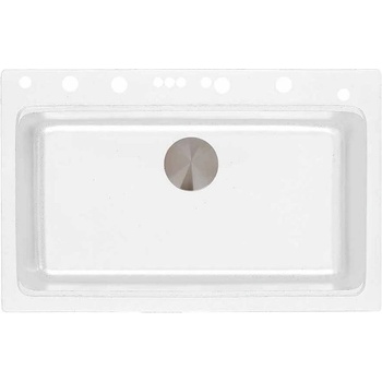 Inter Ceramic Кухненска мивка 8276 WHITE, Inter Ceramic, гранит, едно корито, със сифон, 76x23х48.5см (8276 WHITE)