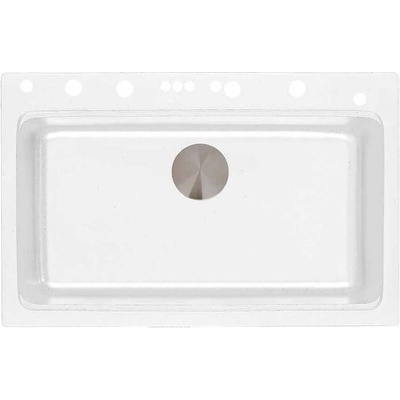 Inter Ceramic Кухненска мивка 8276 WHITE, Inter Ceramic, гранит, едно корито, със сифон, 76x23х48.5см (8276 WHITE)