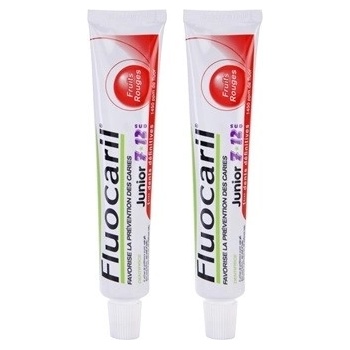 Fluocaril Junior 7-12 Red Fruits zubní pasta pro děti 2 x 50 ml