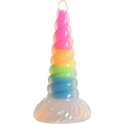XR Brands dildo UniGlow Glow in the Dark Rainbow