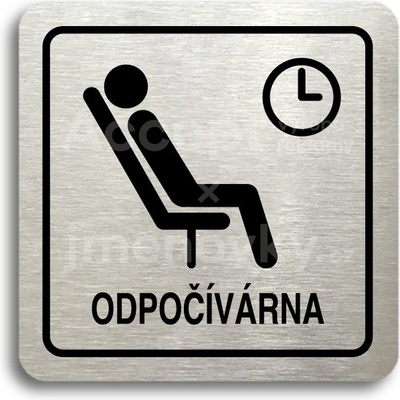 ACCEPT Piktogram odpočívárna III - stříbrná tabulka - černý tisk