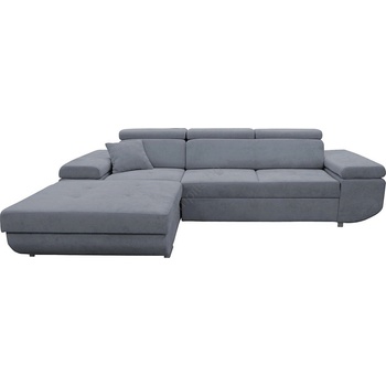 Filex Разтегателен ляв ъглов диван castelo с ракла, l-образен, тъмно сив (ff0035)
