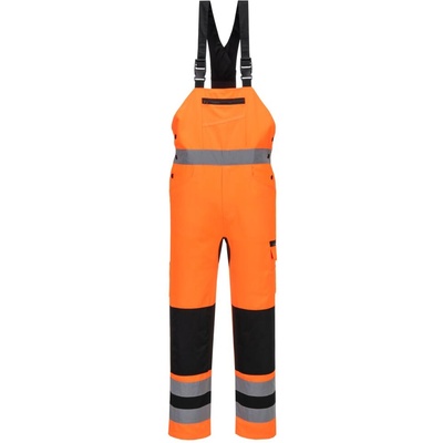 Portwest hi-vis wx2 cd852 eco / Светлоотразителен панталон с гащеризон - hv оранжев/черен l (cd852obrl)