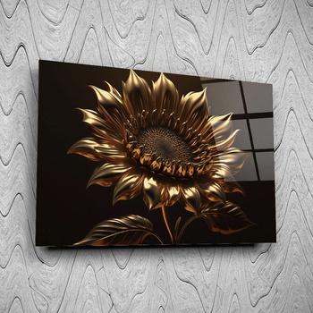 Art gift Стъклено АРТ пано - Златен слънчоглед