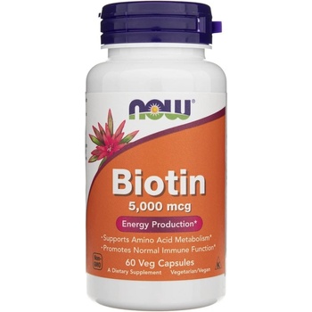 Now biotin 5000 μg 60 rostlinných kapsúl