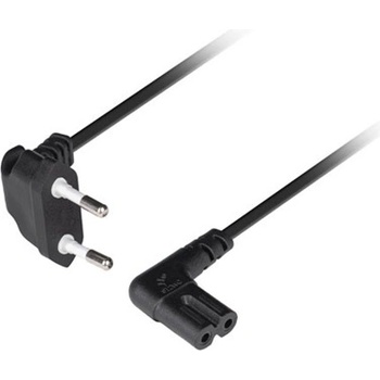 Lanberg Захранващ кабел Lanberg CEE 7/16 - IEC 320 C7, 1, 8 м, коляно (прав ъгъл), VDE, черен CA-C7CA-12CC-0018-BK (CA-C7CA-12CC-0018-BK)