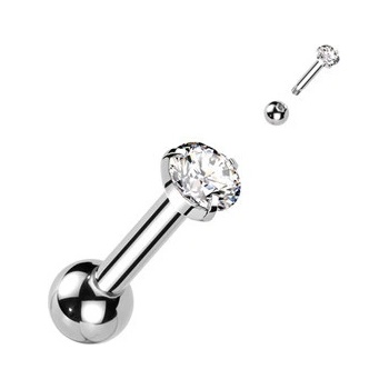 Šperky4U cartilage piercing do ucha, zirkon CP1012-3-C