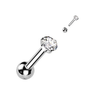 Šperky4U cartilage piercing do ucha, zirkon CP1012-3-C