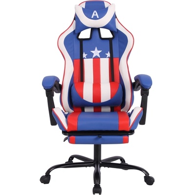 RFG Геймърски стол Max Game, екокожа, син и бял (4010200082)
