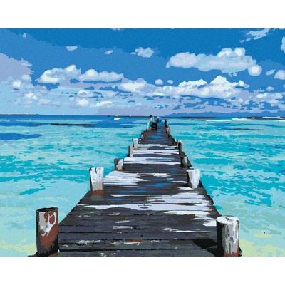 zuty Malování podle čísel Molo na tyrkysové moři 40 x 50 cm bez rámu a bez vypnutí plátna