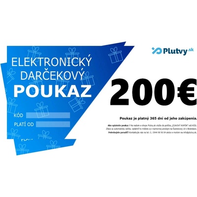 Elektronický darčekový poukaz hodnota: 200€