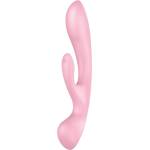 Satisfyer Triple Oh - вибратор с клитор стимулатор - акумулаторен - розов