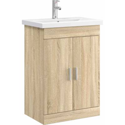 vidaXL Комплект мебели за баня Дъб сонома 61 x 40 x 84, 5 см (3404352)