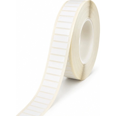 Plastová Etiketa 19 mm x 6,35 mm, Polyimid, Odolná do 300°C, Biela, Dutinka 76 mm, 10000 ks/kotúč, Extra silné lepidlo, B-727 / THT-212-7727-10, Heat Resistant, Brady kompatibilná