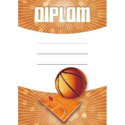 Diplom s basketbalovým motivem