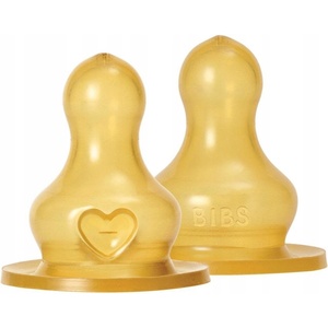 Bibs Комплект каучукови биберони за бутилка Bibs - Бавен поток, 0 м+, 2 броя (5000001) - ozone