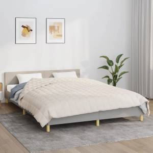 vidaXL Утежнено одеяло светлокремаво 220x235 см 11 кг плат (350764)