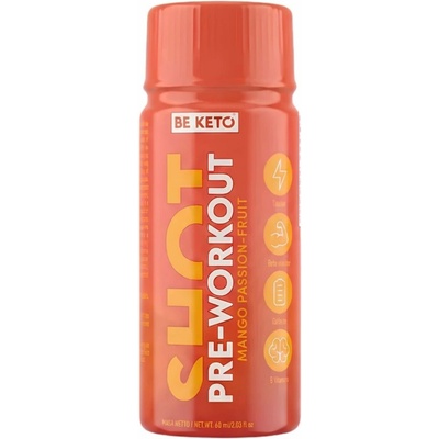 BeKeto Pre-Workout Shot mango a maracuja 60 ml