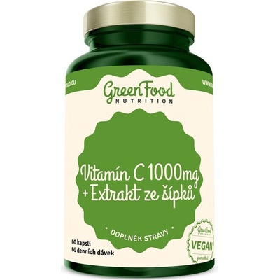 GreenFood Vitamín C + Extrakt zo šípok 1000 mg 60 kapsúl