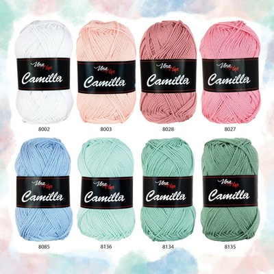 Sada 33 "Shabby chic II." - 8 odstínů příze Camilla