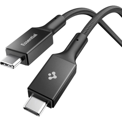 Spigen Здрав USB4 кабел с Thunderbolt 4 за устройства с USB-C порт - Spigen Essential USB-C to USB-C Cable 240W (черен) (150 см) (ACA10423)