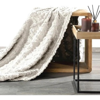 Eurofirany Deka BRAID s ozdobným vrkočom biela Mikroplyš 200x220