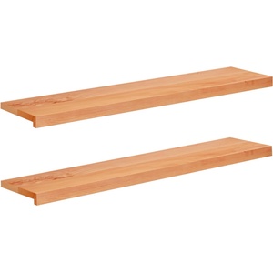 vidaXL Парапети за прозорци 2 бр. Лакиран 120 x 30 x 2 cm Солидно бук (42048236)