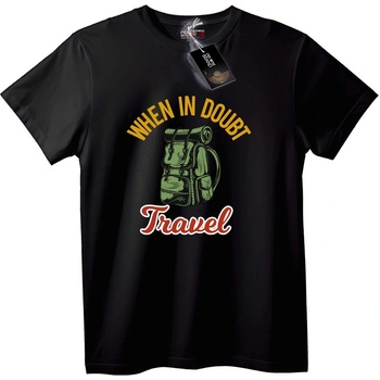 NOONEBRAND Тениска При Съмнение Пътувай - 2XL, Black