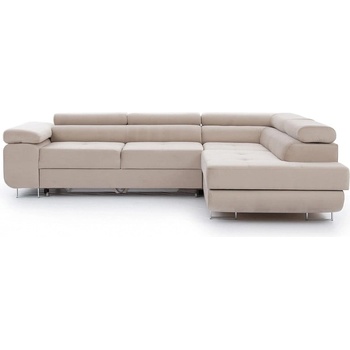 Eltap Бежов разтегателен ъглов диван с място за съхранение (десен ъгъл L форма) Anton - ELTAP (An_51)