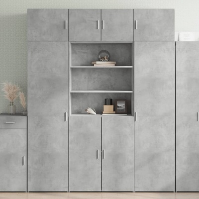 vidaXL Шкаф за съхранение бетонно сив 80x42, 5x225 см инженерно дърво (3281346)