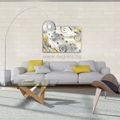 Картина Канава Жълт флорален диамант 3d s