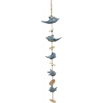 Závěsná dekorace delfíni na provázku - 15*10*70/80 cm - Clayre & Eef