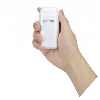 PITAKA Преносима външна батерия за AirPods и Apple AirPods 2 - Pitaka Air Pal Aramid Fiber AirPods Powerbank 1200mAh (бял) (AP1002)
