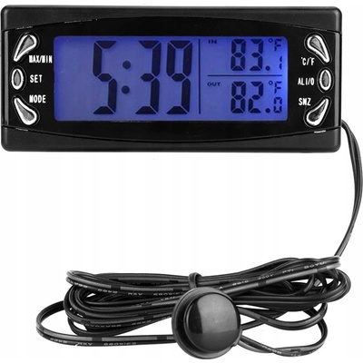 žiadna značka 12V digitálny teplomer do auta s hodinami