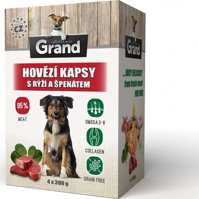 Grand deluxe hovězí s rýží a špenátem 4 x 300 g