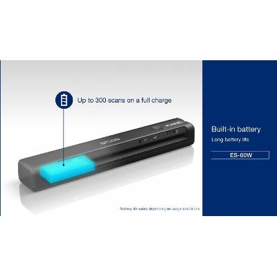 EPSON skener WorkForce ES-60W, A4, 600x600dpi, USB 2.0, Wi-Fi Direct B11B253401