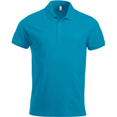 Clique polokošile Classic Lincoln S/S těžká bavlna krátký rukáv pánská COT67824444000-turquoise